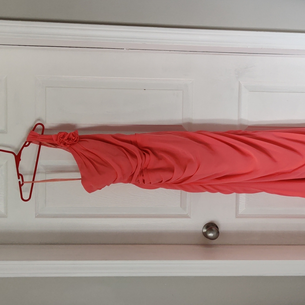 Salmon bridesmaids dress